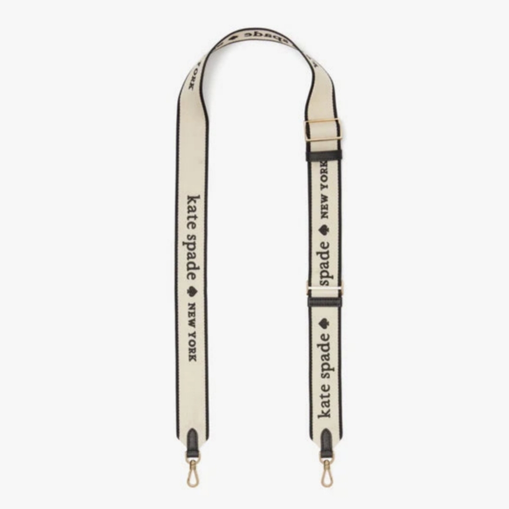 Kate Spade Black and Cream Logo Bag Strap. - Picture 5 of 5